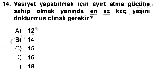Hukukun Temel Kavramları 2016-2017 3 Ders Sınavı - 14. soru