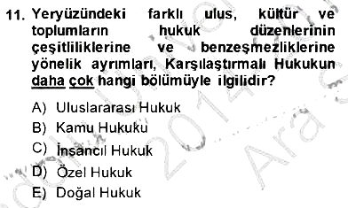 Hukukun Temel Kavramları 2014-2015 Ara Sınav - 11. soru