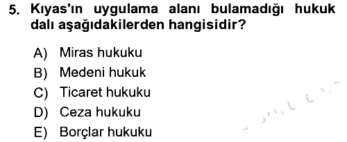 Hukukun Temel Kavramları 2017-2018 Ara Sınav - 5. soru