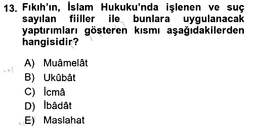 Hukukun Temel Kavramları 2022-2023 Ara Sınav - 13. soru