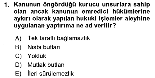 Hukukun Temel Kavramları 2023-2024 Ara Sınav - 1. soru