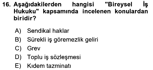 Hukukun Temel Kavramları 2023-2024 Dönem Sonu Sınavı - 16. soru