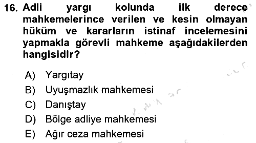 Hukukun Temel Kavramları 2025-2026 Ara Sınav - 16. soru