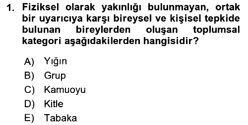 İnsan Davranışı Ve Sosyal Çevre 2 2017-2018 Dönem Sonu Sınavı - 1. soru