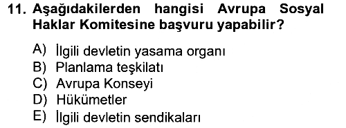 İnsan Hakları Ve Kamu Özgürlükleri 2012-2013 Dönem Sonu Sınavı - 11. soru