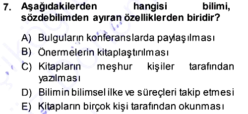 Psikoloji 2014-2015 Ara Sınav - 7. soru