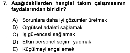 Psikoloji 2015-2016 Tek Ders Sınavı - 7. soru