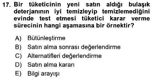 Psikoloji 2018-2019 Yaz Okulu Sınavı - 17. soru