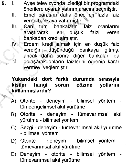 Sosyal Bilimlerde Araştırma Yöntemleri 2012-2013 Ara Sınav - 5. soru