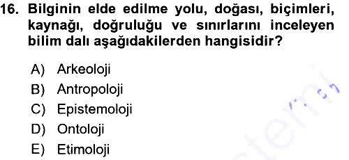 Sosyal Bilimlerde Araştırma Yöntemleri 2015-2016 Ara Sınav - 16. soru
