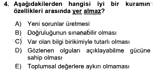 Sosyal Bilimlerde Araştırma Yöntemleri 2017-2018 Ara Sınav - 4. soru