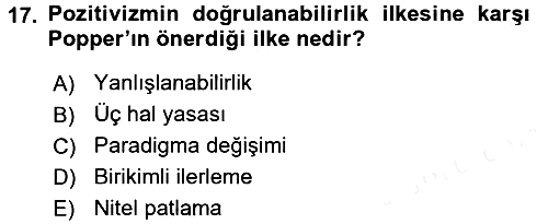 Sosyal Bilimlerde Araştırma Yöntemleri 2018-2019 Ara Sınav - 17. soru