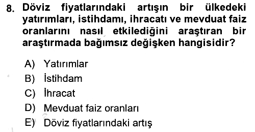 Sosyal Bilimlerde Araştırma Yöntemleri 2021-2022 Ara Sınav - 8. soru