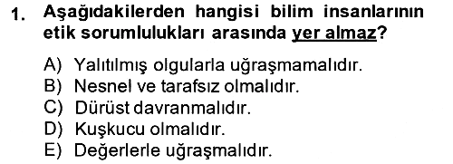 Sosyal Bilimlerde Araştırma Yöntemleri 2013-2014 Dönem Sonu Sınavı - 1. soru