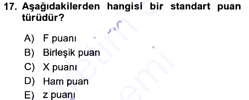 Sosyal Bilimlerde Araştırma Yöntemleri 2015-2016 Dönem Sonu Sınavı - 17. soru