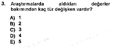 Sosyal Bilimlerde Araştırma Yöntemleri 2012-2013 Tek Ders Sınavı - 3. soru