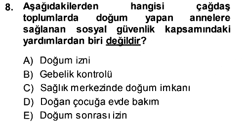 Sosyal Güvenlik 2013-2014 Ara Sınav - 8. soru