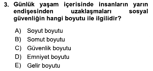 Sosyal Güvenlik 2019-2020 Dönem Sonu Sınavı - 3. soru