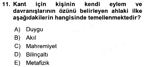 Sosyal Hizmet Etiği 2018-2019 Ara Sınav - 11. soru
