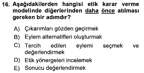Sosyal Hizmet Etiği 2018-2019 Ara Sınav - 16. soru