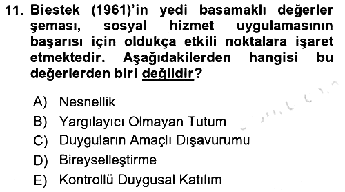Sosyal Hizmet Etiği 2021-2022 Ara Sınav - 11. soru