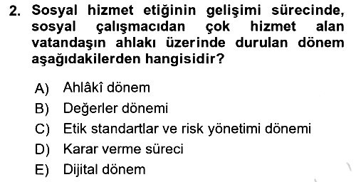 Sosyal Hizmet Etiği 2024-2025 Ara Sınav - 2. soru