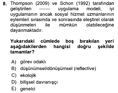 Sosyal Hizmet Etiği 2025-2026 Ara Sınav - 8. soru