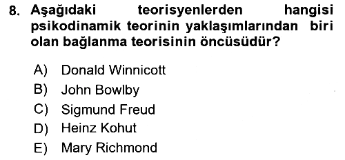 Sosyal Hizmet Kuram Ve Yaklaşımları 2020-2021 Yaz Okulu Sınavı - 8. soru