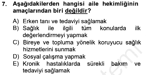 Sosyal Hizmet Kuruluşları 2012-2013 Ara Sınav - 7. soru