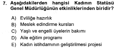 Sosyal Hizmet Kuruluşları 2015-2016 Ara Sınav - 7. soru