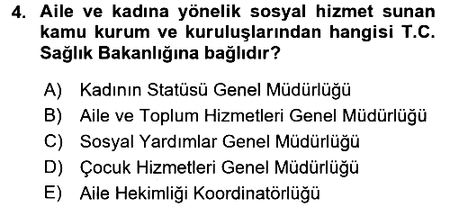 Sosyal Hizmet Kuruluşları 2017-2018 Ara Sınav - 4. soru