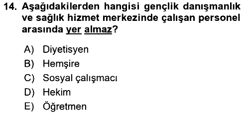 Sosyal Hizmet Kuruluşları 2017-2018 Ara Sınav - 14. soru