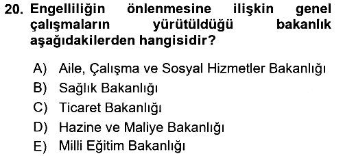 Sosyal Hizmet Kuruluşları 2018-2019 Ara Sınav - 20. soru
