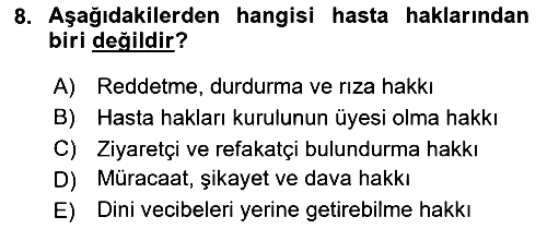 Sosyal Hizmet Kuruluşları 2023-2024 Dönem Sonu Sınavı - 8. soru