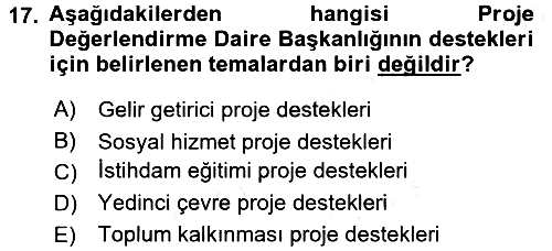 Sosyal Hizmet Kuruluşları 2015-2016 Tek Ders Sınavı - 17. soru