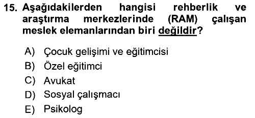 Sosyal Hizmet Kuruluşları 2025-2026 Ara Sınav - 15. soru