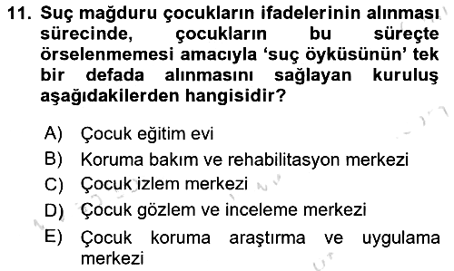 Sosyal Hizmet Kuruluşları 2025-2026 Dönem Sonu Sınavı - 11. soru