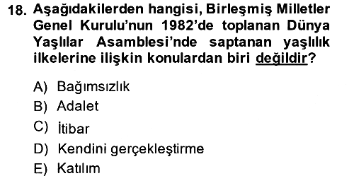 Sosyal Hizmet Mevzuatı 2013-2014 Ara Sınav - 18. soru