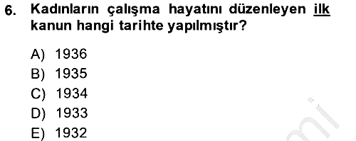 Sosyal Hizmet Mevzuatı 2014-2015 Ara Sınav - 6. soru
