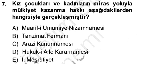 Sosyal Hizmet Mevzuatı 2014-2015 Ara Sınav - 7. soru