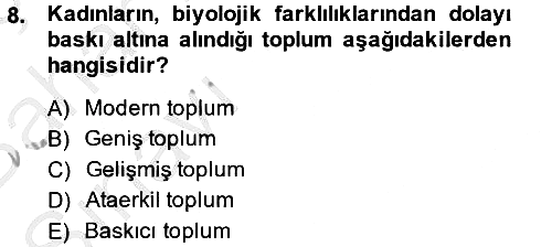 Sosyal Hizmet Mevzuatı 2014-2015 Ara Sınav - 8. soru