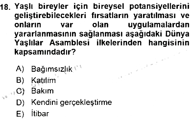 Sosyal Hizmet Mevzuatı 2015-2016 Ara Sınav - 18. soru