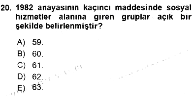 Sosyal Hizmet Mevzuatı 2015-2016 Ara Sınav - 20. soru