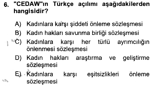 Sosyal Hizmet Mevzuatı 2016-2017 Ara Sınav - 6. soru