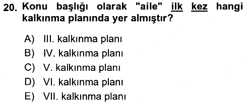 Sosyal Hizmet Mevzuatı 2016-2017 Ara Sınav - 20. soru
