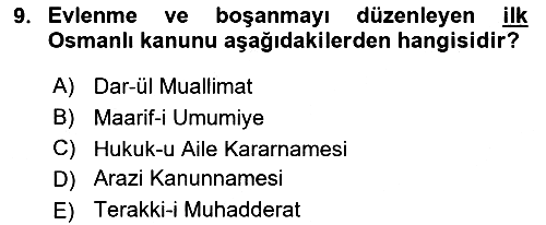 Sosyal Hizmet Mevzuatı 2018-2019 Ara Sınav - 9. soru