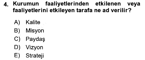 Sosyal Hizmet Yönetimi 2017-2018 3 Ders Sınavı - 4. soru