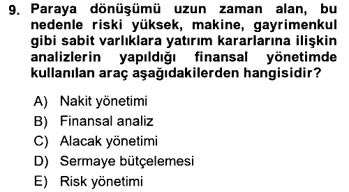 Sosyal Hizmet Yönetimi 2017-2018 3 Ders Sınavı - 9. soru