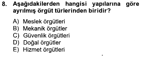 Sosyal Hizmet Yönetimi 2012-2013 Ara Sınav - 8. soru