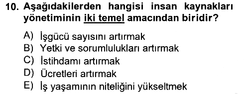 Sosyal Hizmet Yönetimi 2012-2013 Ara Sınav - 10. soru